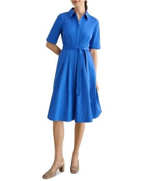 Hobbs Brigitta Concealed Button Shirt Dress - Blue