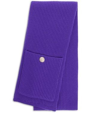 Sandro Ribbed Wool & Cashmere Pocket Scarf - Purple