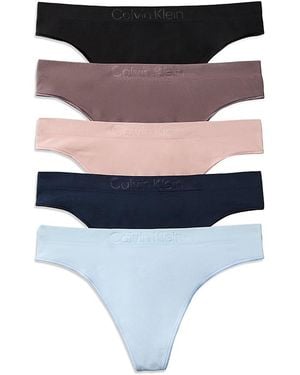 Calvin Klein Bonded Flex Seamless Thong, Pack Of 5 - Multicolor