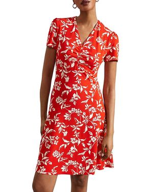Hobbs Lydia Jersey Fit & Flare Dress - Red