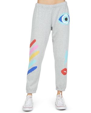 Lauren Moshi Alana Painted Evil Eye Sweatpants - Blue