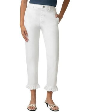 Hue Ultra Soft Ruffled Denim Skimmer Pants - White