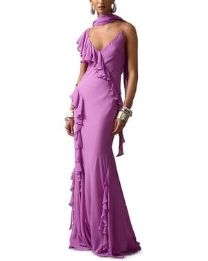 De La Vali Mayara Ruffle Maxi Dress - Purple