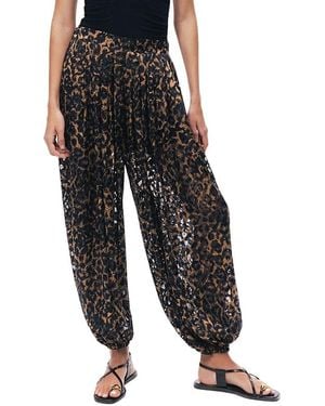 Nocturne Printed Relaxed Balloon-Leg Pants - Black