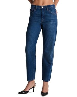 RE/DONE Ollie Cotton Mid Rise Boyfriend Jeans - Blue