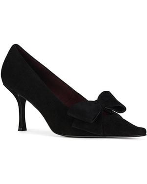 Jeffrey Campbell Suede Mid Heel Bow Pumps - Black