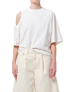 Agolde Shoulder Cut Out T Shirt - White