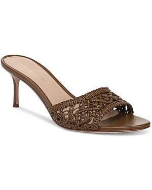 Veronica Beard Tia Woven Sandals - Brown