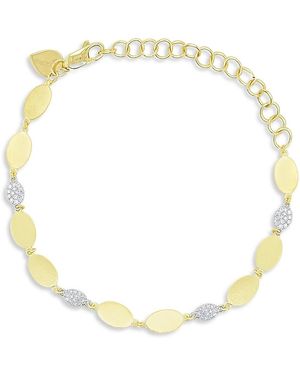 Meira T 14K & Diamond Oval Disc Link Bracelet - Metallic