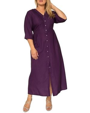 Standards & Practices Maxi Shirt Dress - Purple