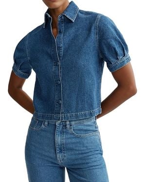 DL1961 Montauk Puffed Sleeve Shirt - Blue