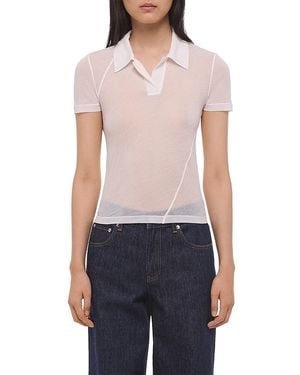 Helmut Lang Twisted Polo Zerosca Top - Blue