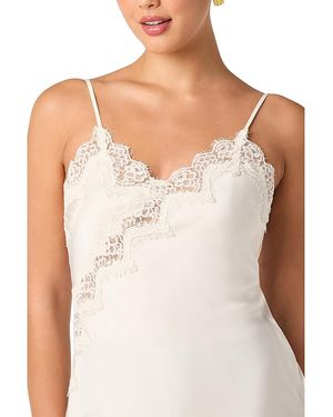 Astr Laura Lace Trim Top - White