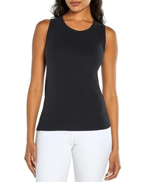Three Dots Cotton Crewneck Tank - Blue