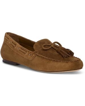 PAIGE Ezra Suede Moccasin Flats - Brown