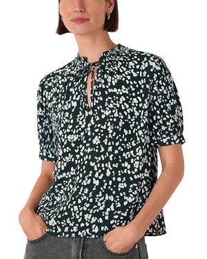 Whistles Animal Tie Neck Blouse - Multicolour