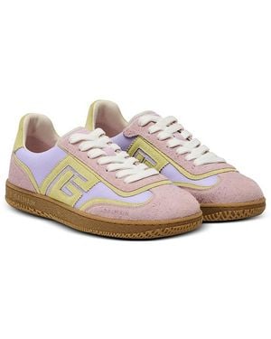 Balmain Swan Suede And Mesh Sneakers - Pink