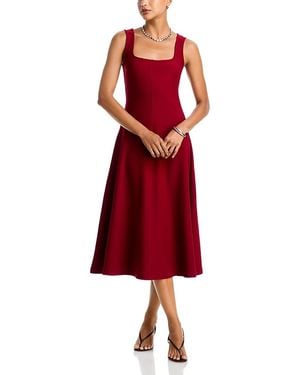 Aqua Sleeveless Scoop Neck Maxi Dress - Red