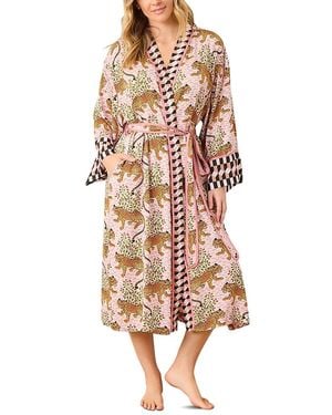 Printfresh Bagheera Satin Wrap Robe - White