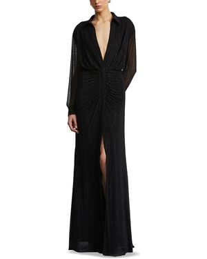 BCBGMAXAZRIA Embellished Shirt Gown - Black