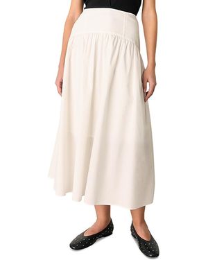Whistles Waisted Midi Skirt - Natural