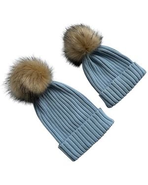 Accouchée Mom N Me Beanie Set- 2 Pcs - Blue
