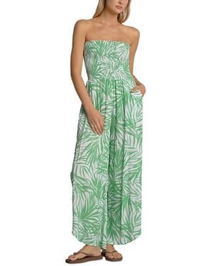 Elan Printed Split Leg Swim Cover Up Jumpsuit - Green