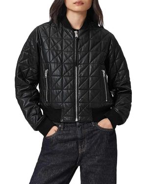 AllSaints Carly Quilt Bomber Jacket - Black