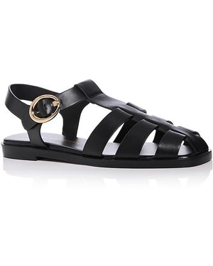 Stuart Weitzman Villa Fisherman Sandals - Black