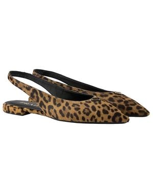 Prada Printed Leather Ballerinas - Natural