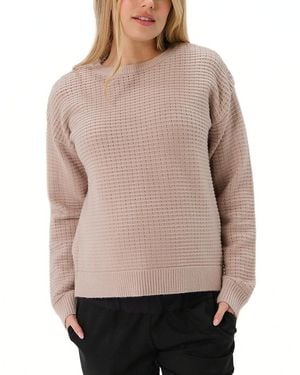Marion Button Detail And Subtle Thumbhole Feature Maternity & Nursing Sweater - Natural