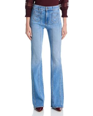 Veronica Beard Beverly High Rise Skinny Flare Leg Jeans - Blue