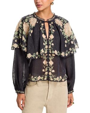 Sea Christina Cape Blouse - Black