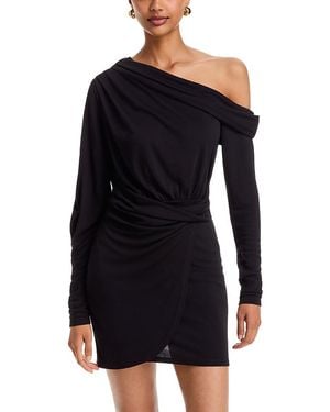 Aqua Off The Shoulder Jersey Mini Dress - Black