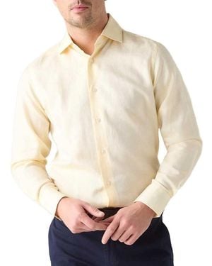 Robert Talbott Reynolds Cotton Linen Blend Shirt - Natural