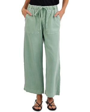 Bella Dahl Easy Pocket Wide Leg Cropped Pants - Green