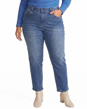 UNIVERSAL STANDARD Plus Size Seine High Rise Straight Leg Jean 29 Inch - Blue