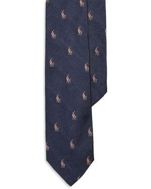 Polo Ralph Lauren Polo Pony Silk Repp Narrow Tie - Blue