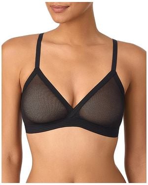 DKNY Sheer Stripe Bralette - Black