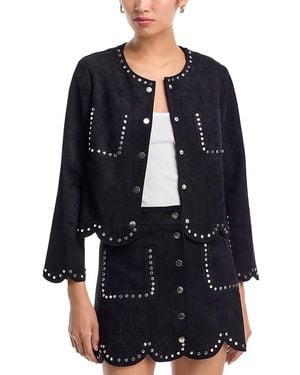 Aqua Faux Suede Jacket - Blue