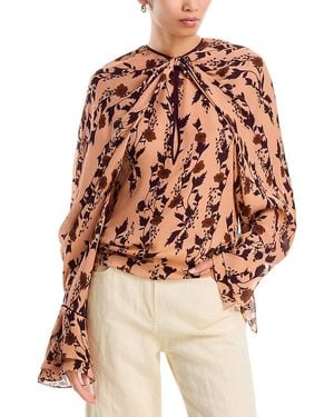 Johanna Ortiz Untamed Bloom Silk Long Sleeve Top - Natural