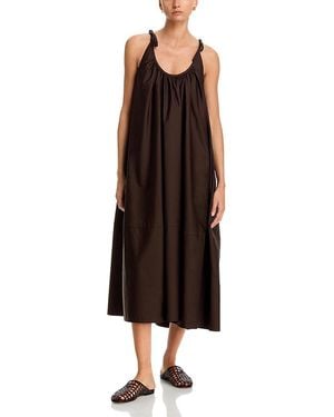 Co. Gathered Midi Dress - Brown