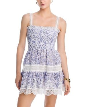Waimari Aerin Lace Trim Mini Dress - Purple