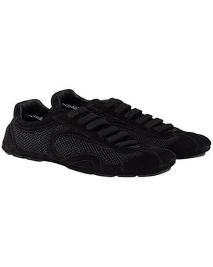 Prada Montecarlo Re-Edition 2005 Suede And Mesh Sneakers - Black