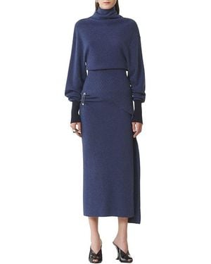 Lanvin Wool And Cashmere Midi Dress - Blue