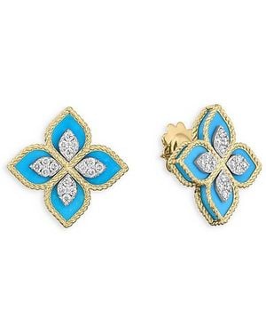Roberto Coin 18K Venetian Princess Diamond (0.35 Tcw) & (5.8 Ct. T. W) Earrings - Blue
