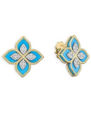Roberto Coin 18K Venetian Princess Diamond (0.35 Tcw) & (5.8 Ct. T. W) Earrings - Blue