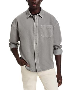 FRAME Modern Long Sleeve Button Front Shirt - Grey
