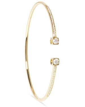 Dinh Van 18K Le Cube Diamant Diamond Wire Cuff Bracelet - Metallic