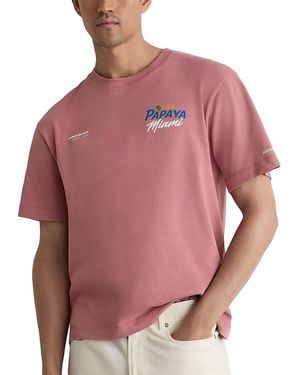 Reiss X Mclaren Racing Collection La Papaya Cotton Crewneck T-Shirt - Pink